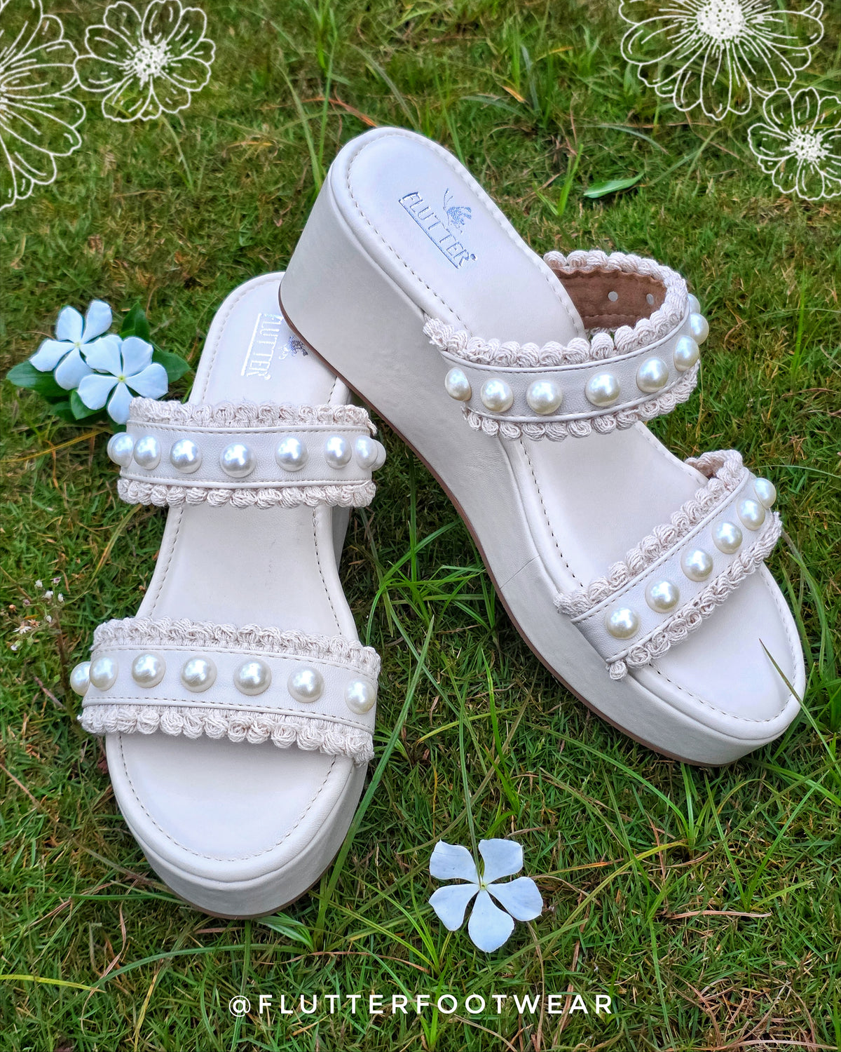 Artisanal Pearly White Heels
