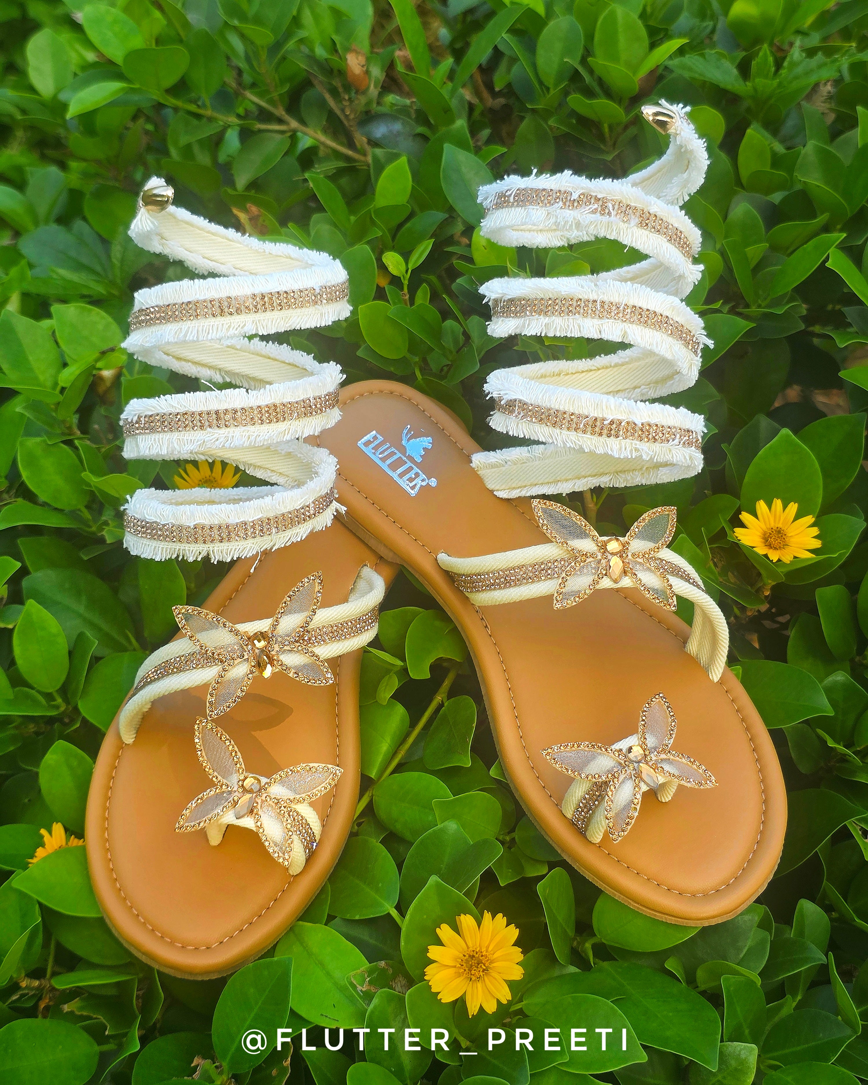 Crème Denim Butterfly Wrap Around