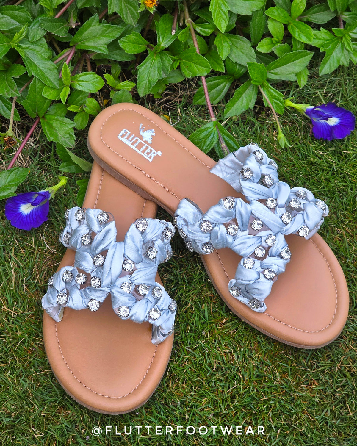 Intertwined In Silver Rhinestone Flats