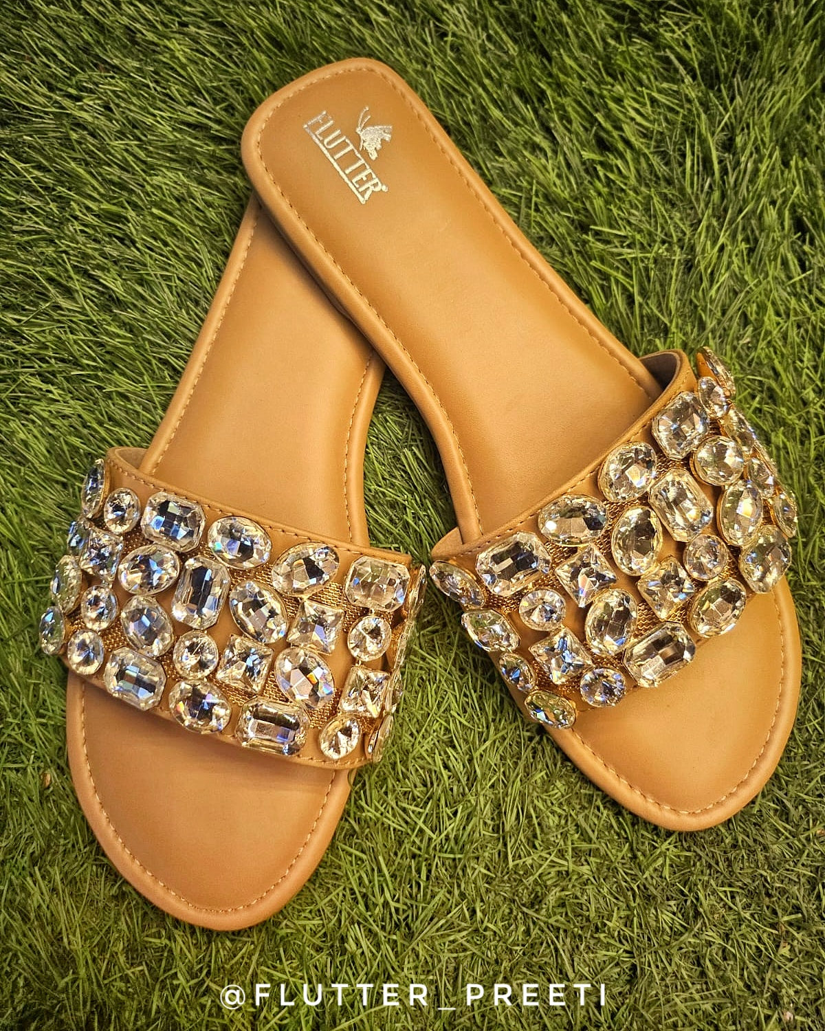 Shine On Bejeweled Flats With Big Stones