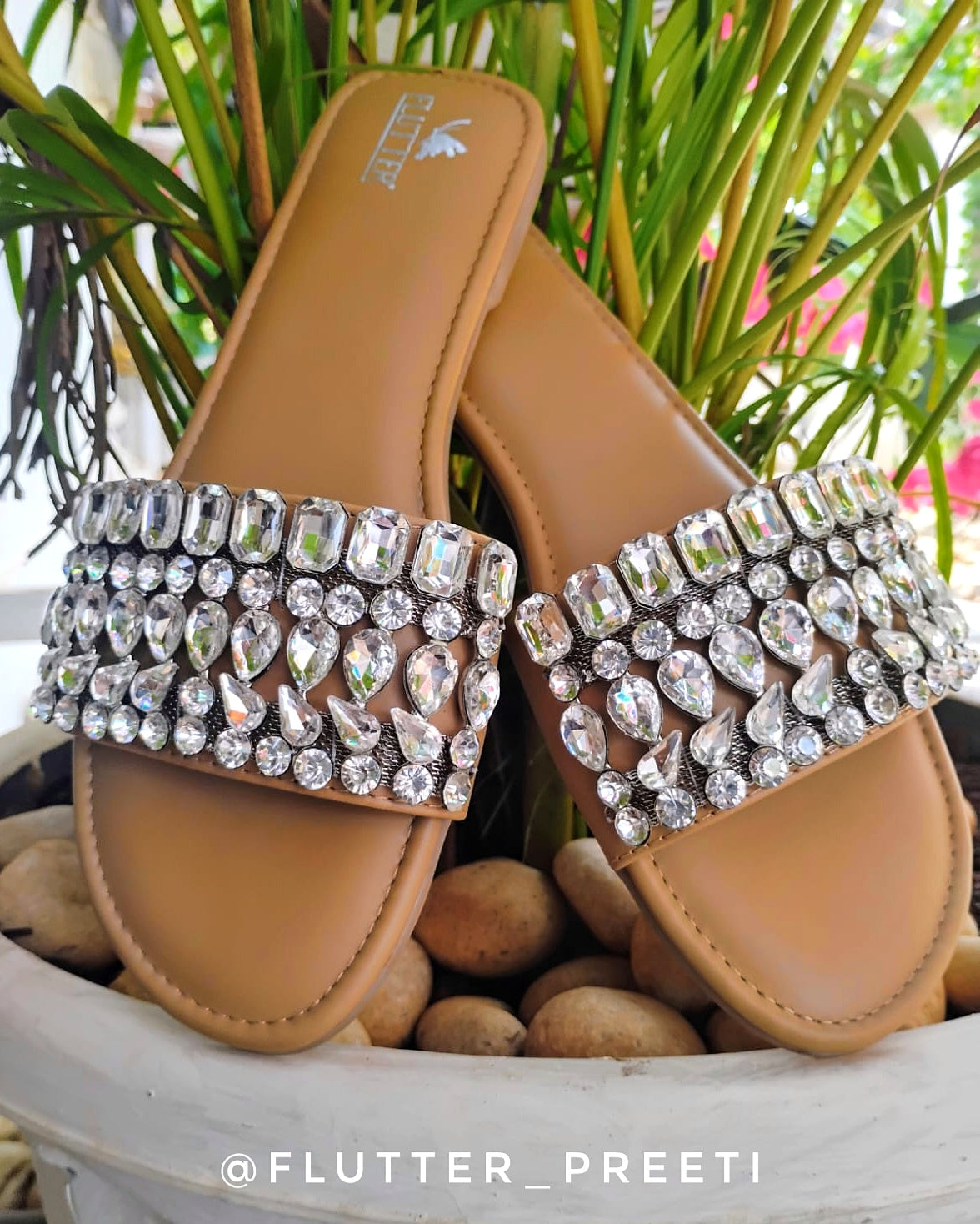 Shine On Bejeweled Flats With Small Stones