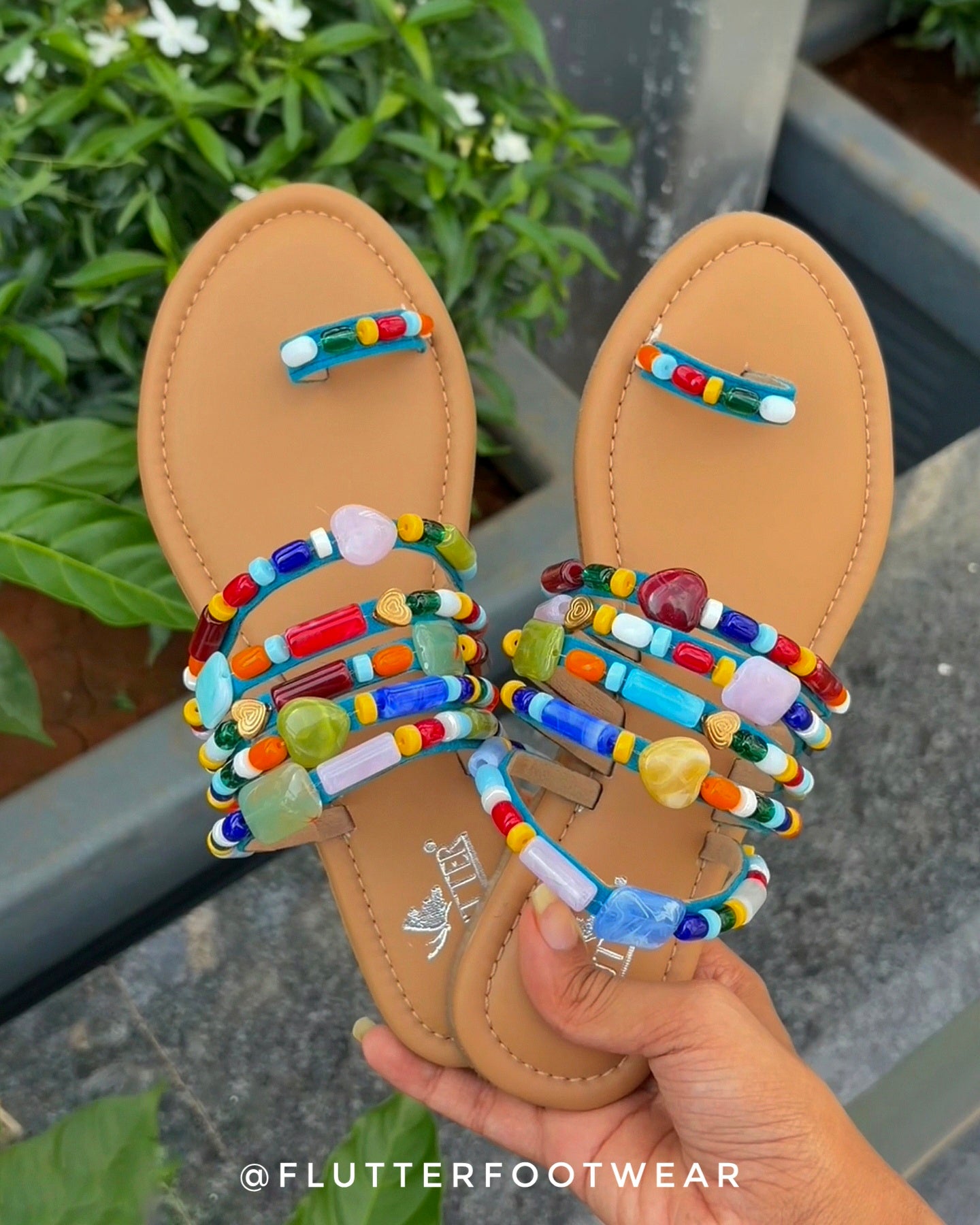 Cerulean Boho-Beadwork Flats