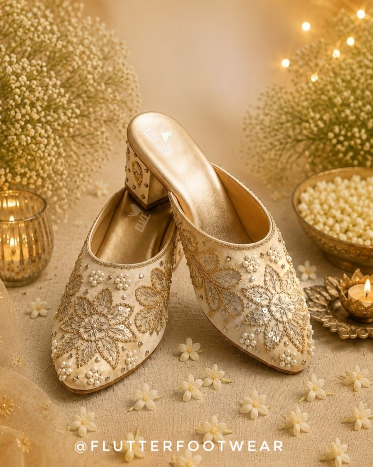 Gold Gardenia Mojaris