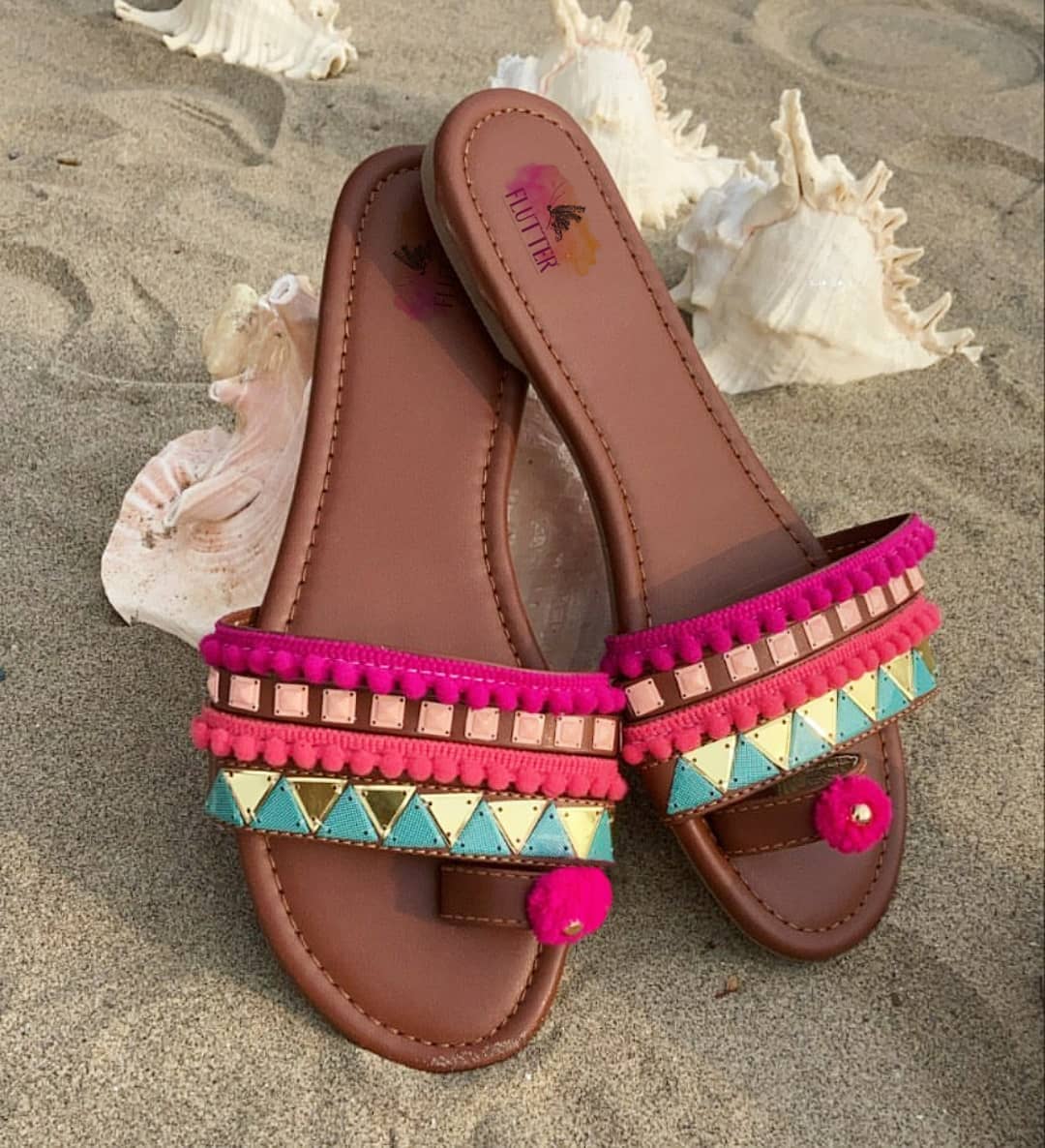 Classic Multi Pom Flats