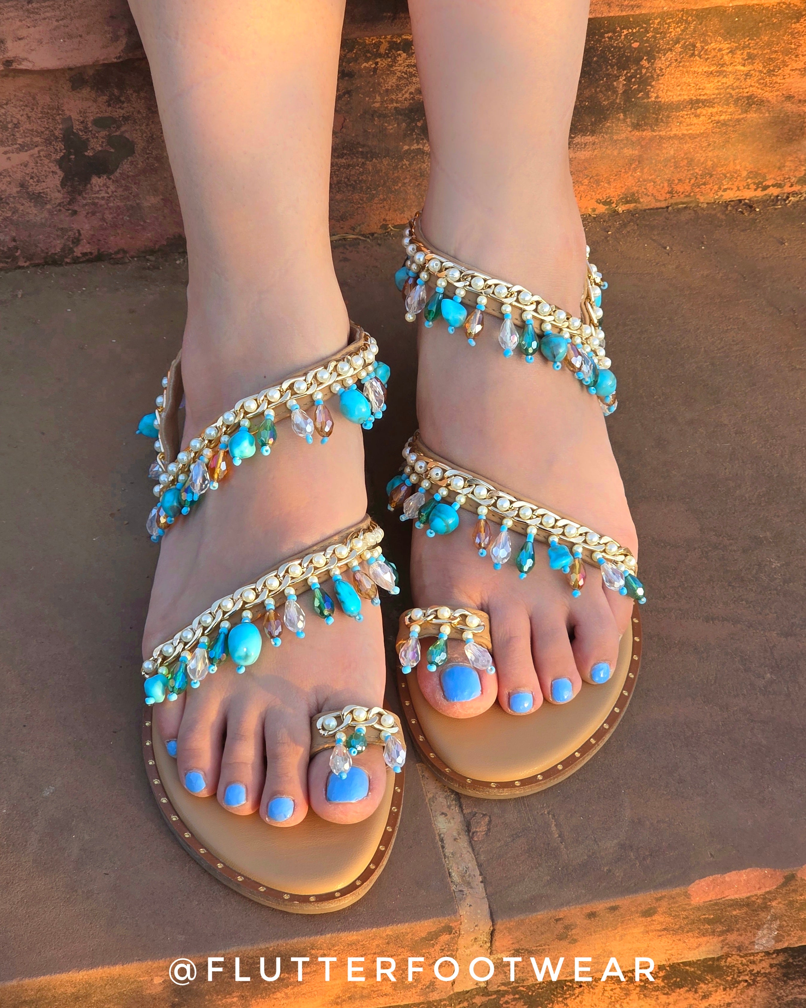 Ocean Dripping Anklet Flats