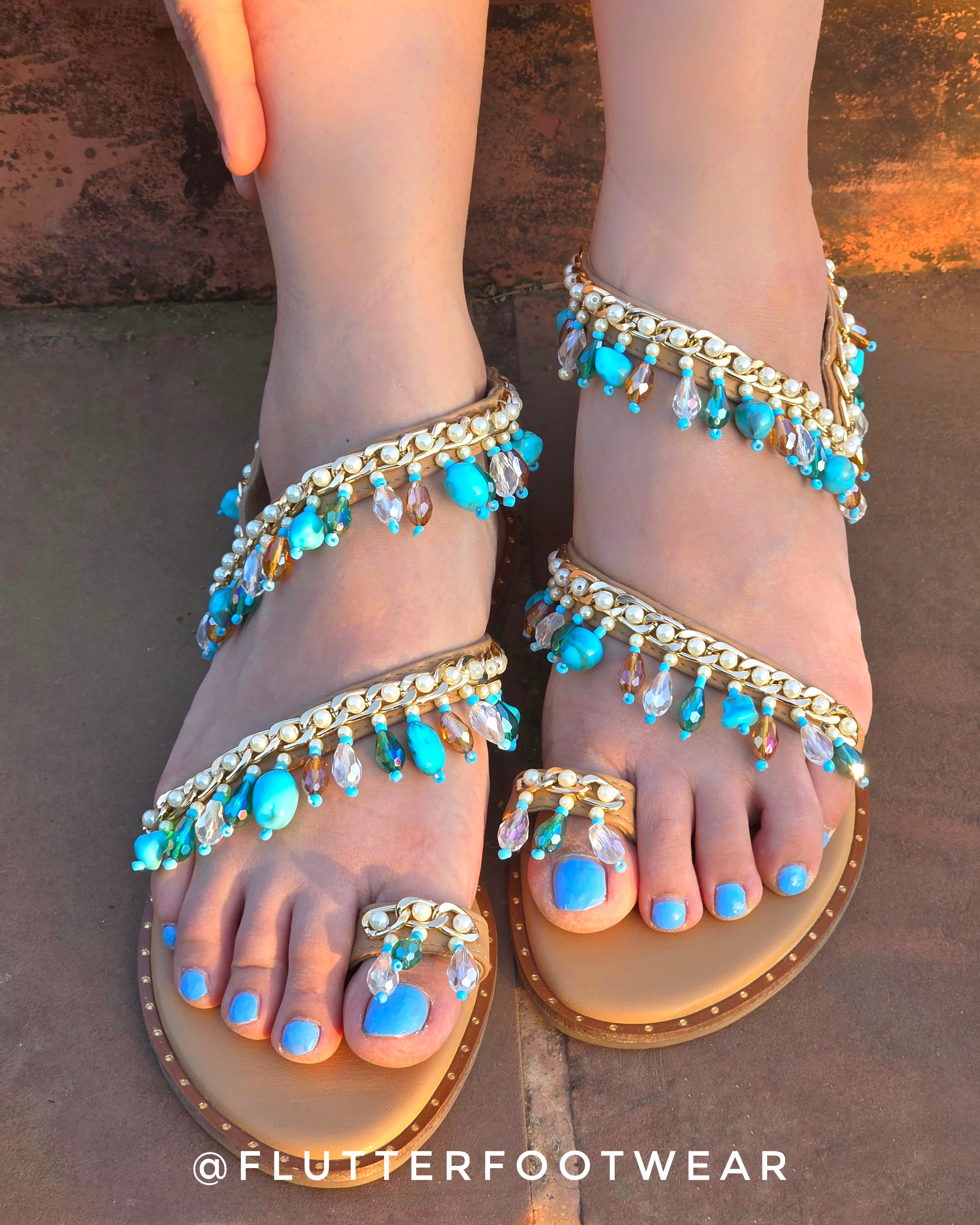 Ocean Dripping Anklet Flats