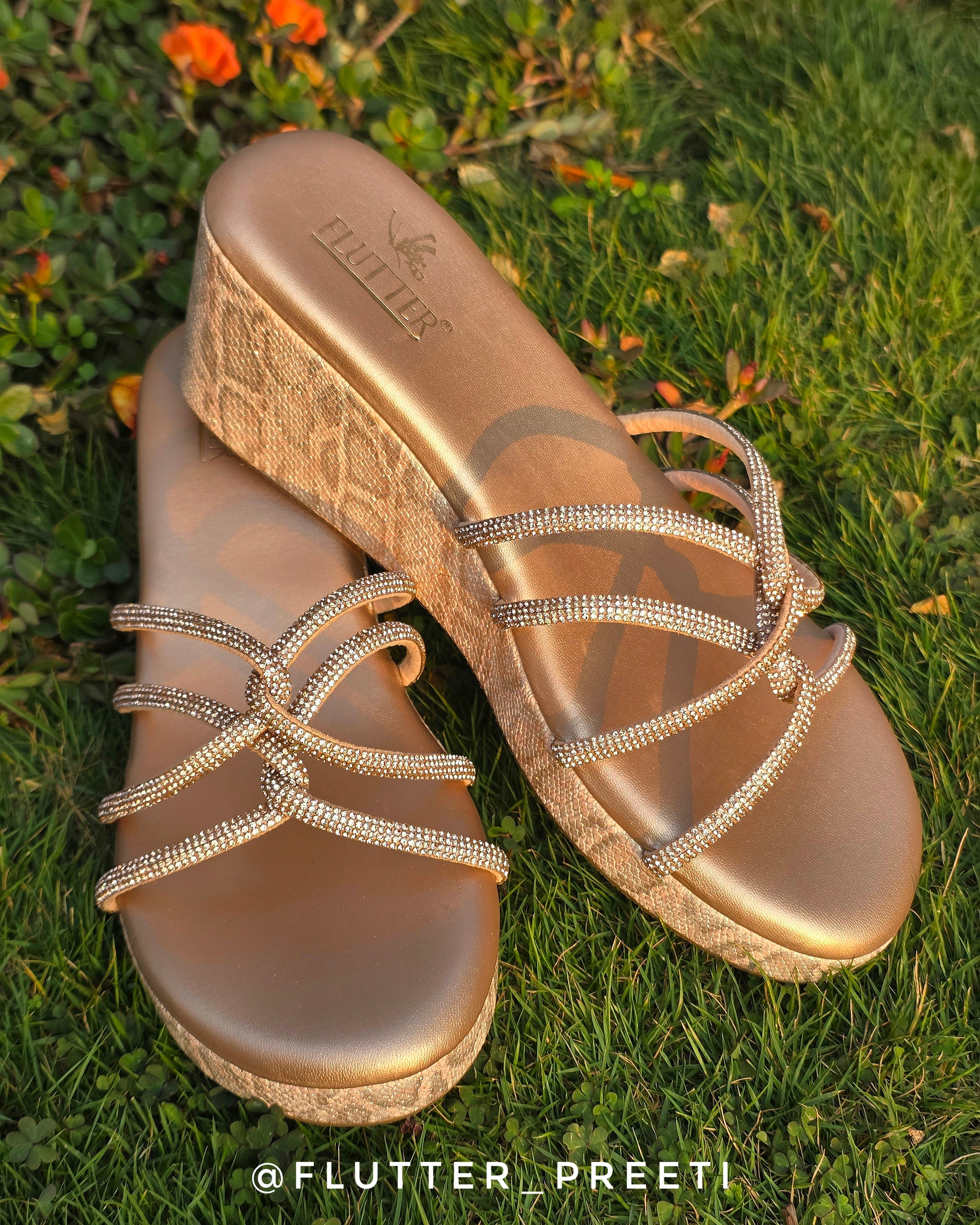 Wings of angelite heels in rose gold