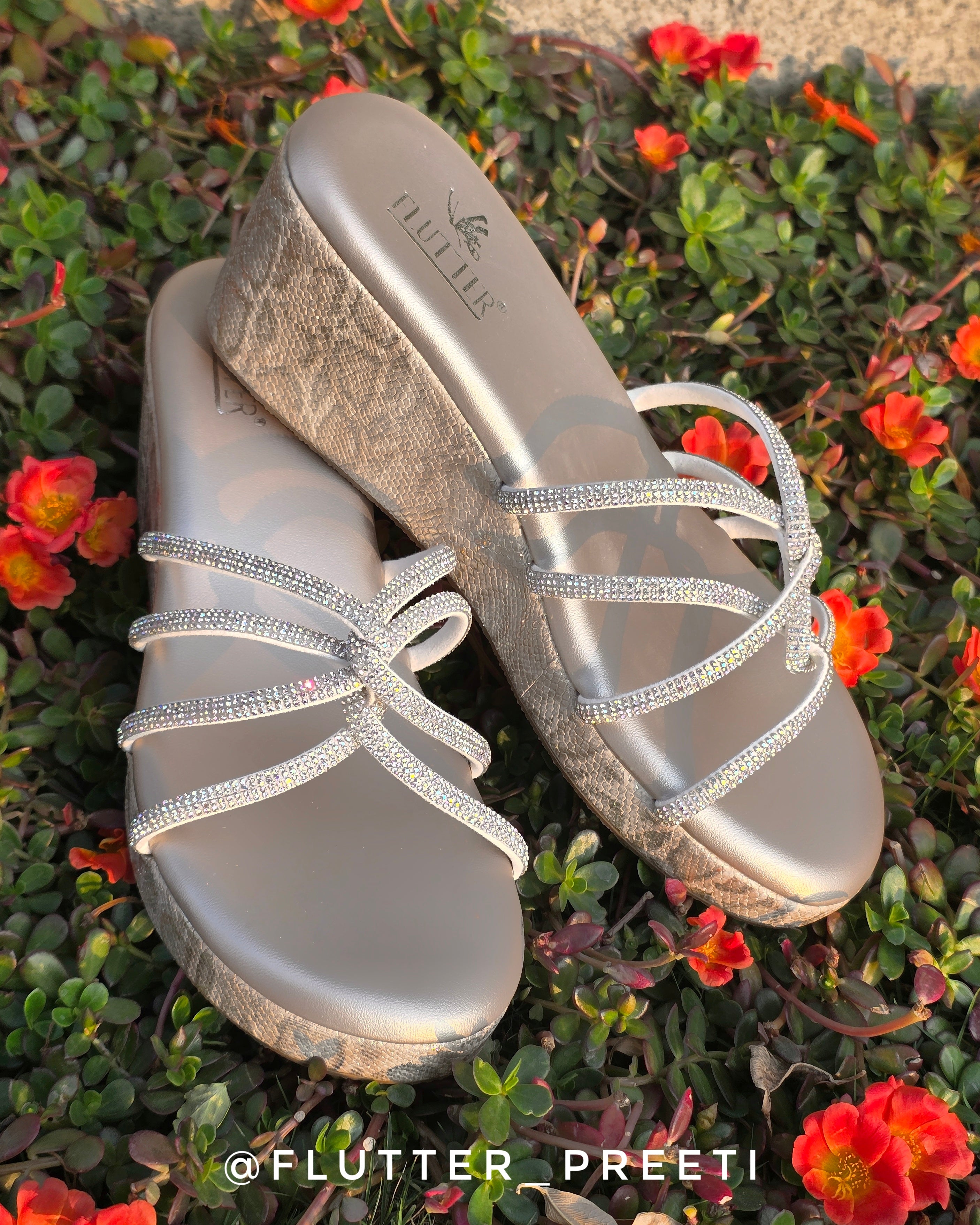 Wings of angelite heels in silver